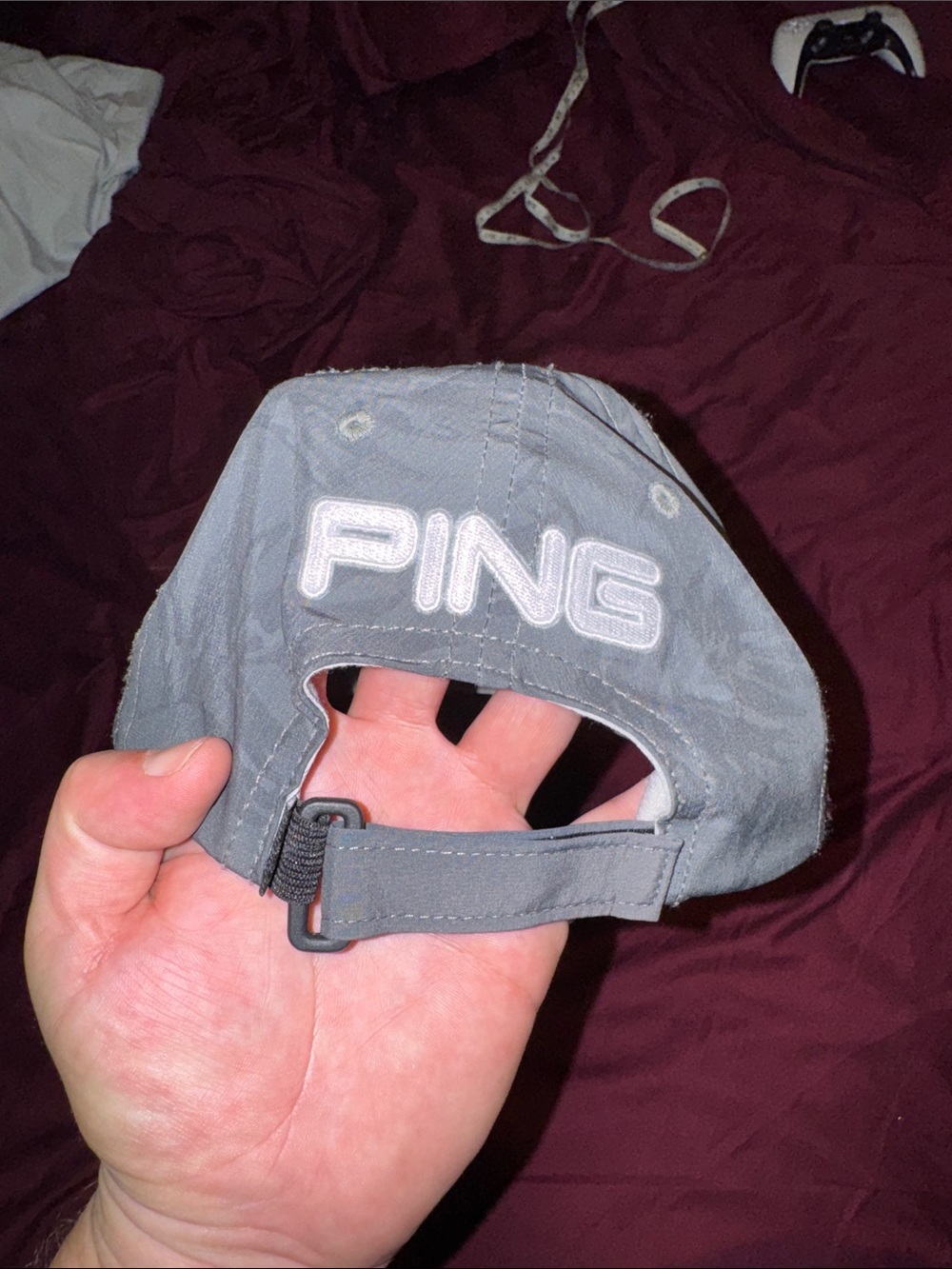 PING Gray Camouflage Pattern Golf Cap with White Logo Floral Strapback - Picture 2 of 3